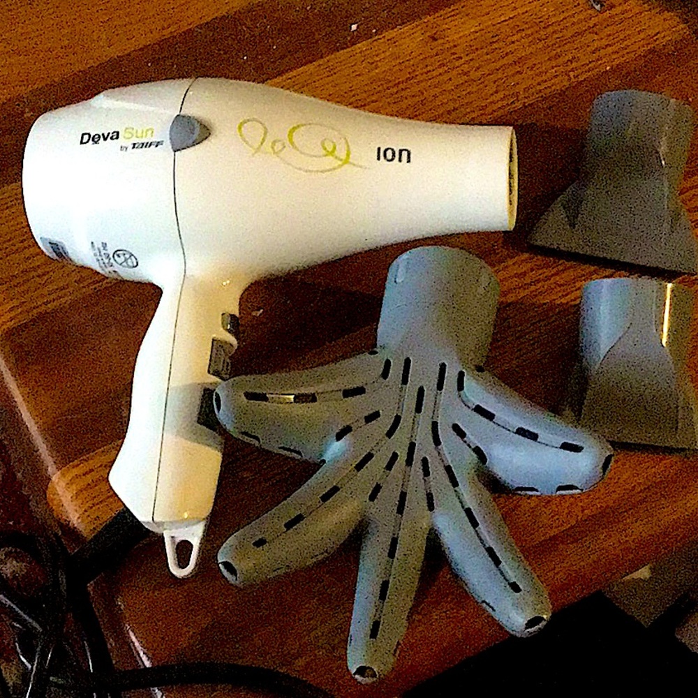 Deva Sun Original Ionic Hair Dryer w/ Diffuser and 2 Nozzles